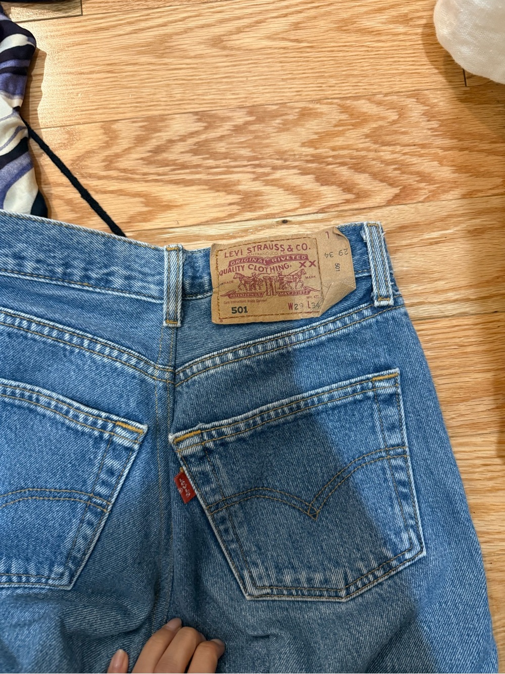 Levi's denim 501 straight jeans